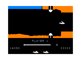 Sea Dragon (TRS-80 CoCo) screenshot: The reactor destroyed - your victory flag