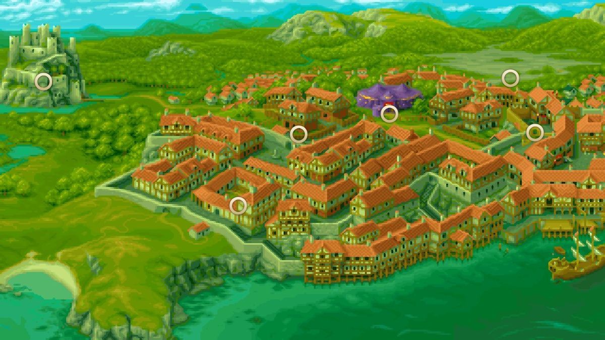 Simon the Sorcerer II: The Lion, the Wizard and the Wardrobe (Android) screenshot: Map of the town