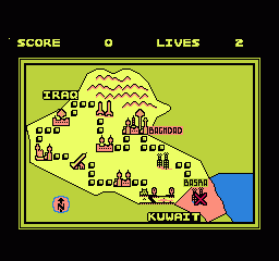 Operation: Secret Storm (NES) screenshot: Map screen with an overview of all the levels