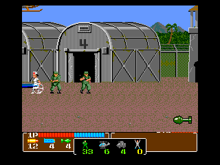 Operation Wolf (TurboGrafx-16) screenshot: Shoot the grenades to pick them up