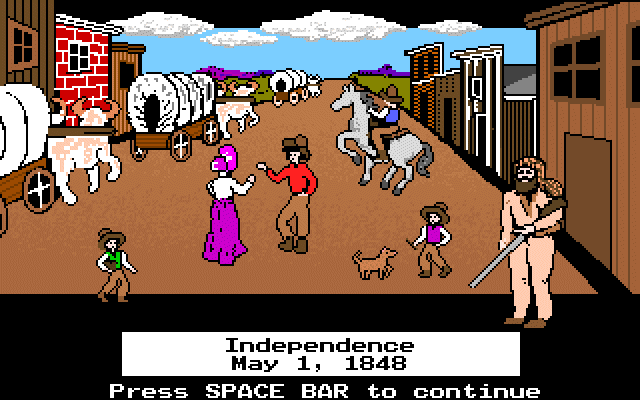 The Oregon Trail (DOS) screenshot: Starting out in Missouri