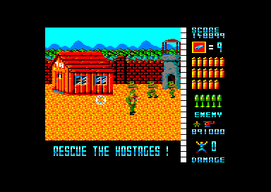 Screenshot of Operation Wolf (Amstrad CPC, 1987) - MobyGames