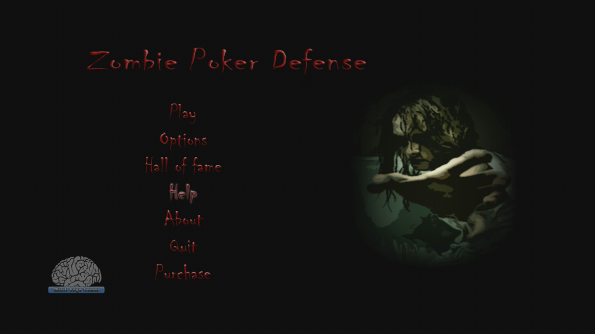 Zombie Poker Defense (Xbox 360) screenshot: Main menu (Trial version)