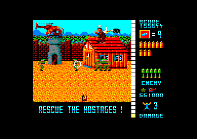 Operation Wolf (Amstrad CPC) screenshot: Oops. Sorry, champ