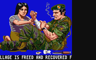 Operation Wolf (Atari ST) screenshot: Rescued one hostage.