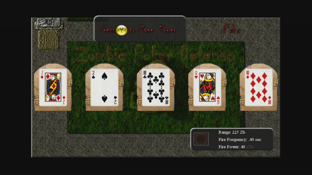 Zombie Poker Defense (Xbox 360) screenshot: We did well and got a better tower out of it (Trial version)