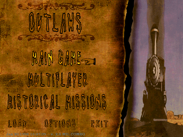 Outlaws (Windows) screenshot: Main Menu