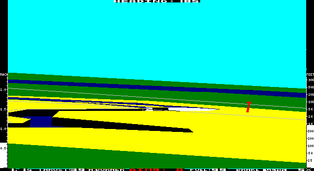 Jet: Version 2.0 (DOS) screenshot: Scenery over Niagara Falls (demo EGA)