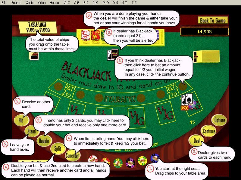 Vegas Jackpot Gold (Windows) screenshot: All games come with detailed instructions in this form