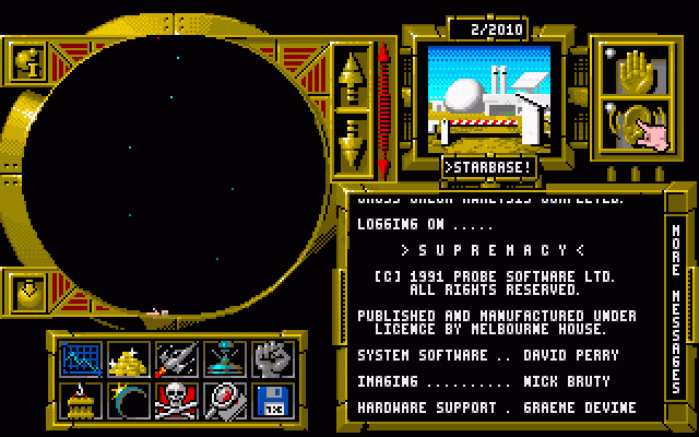 Overlord (DOS) screenshot: Map and Control Panel