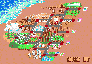 OutRun (Genesis) screenshot: course map