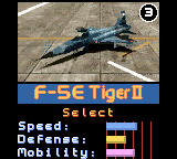 AirForce Delta (Game Boy Color) screenshot: Your plane's stats