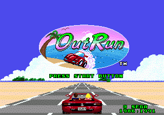 OutRun (Genesis) screenshot: title screen