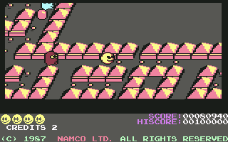 Pac-Mania (Commodore 64) screenshot: Sandbox Land