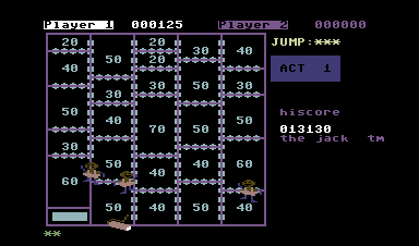 Rollin (Commodore 64) screenshot: Completed the box in the corner