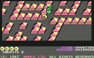 Pac-Mania (Commodore 64) screenshot: Jumping Ghosts