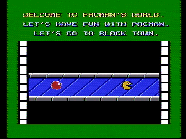 Pac-Mania (NES) screenshot: Introduction to the next world