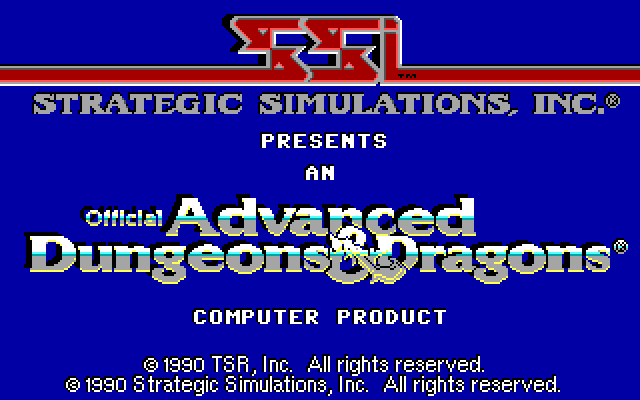 Secret of the Silver Blades (DOS) screenshot: Title screen #1
