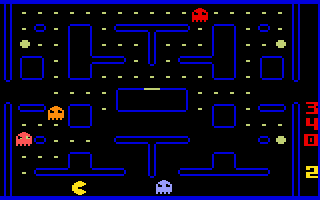 Pac-Man (Intellivision) screenshot: A game in progress