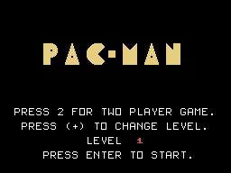 Pac-Man (TI-99/4A) screenshot: Title screen
