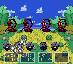 Paladin's Quest (SNES) screenshot: Bomb attack!