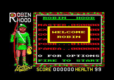 Super Robin Hood (Amstrad CPC) screenshot: Welcome Robin