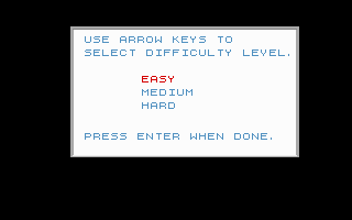 Home Alone 2: Lost in New York (DOS) screenshot: Difficulty selection