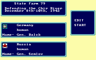 Panzer Battles (DOS) screenshot: Scenario Start