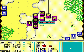 Panzer Battles (DOS) screenshot: Main Game Screen