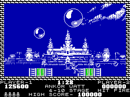 Buster Bros. (ZX Spectrum) screenshot: Ankor Watt - one touch of balloon and life is lost