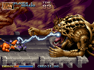 Blade Master (Arcade) screenshot: Armored boss