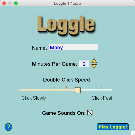 Loggle (Macintosh) screenshot: Configuration (v1.1)