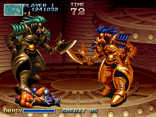 Blade Master (Arcade) screenshot: Two bosses in full Japanese armor