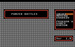 Panzer Battles (Commodore 64) screenshot: Select a scenario