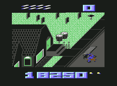 Paperboy (Commodore 64) screenshot: "Help! I have fallen and I can't get up"