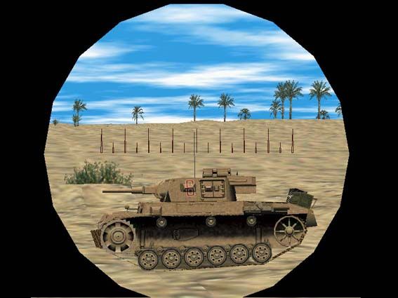 Panzer Elite (Windows) screenshot: A Panzer III in the desert