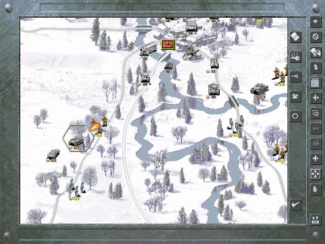 Panzer General II (Windows) screenshot: Battle scene