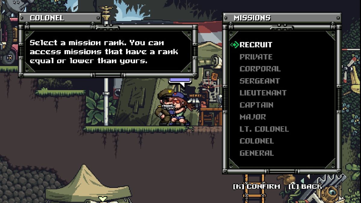 Mercenary Kings (Windows) screenshot: Choose a mission.