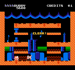 Parasol Stars: The Story of Bubble Bobble III (NES) screenshot: Level cleared