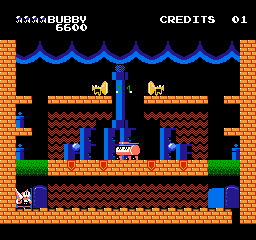 Parasol Stars: The Story of Bubble Bobble III (NES) screenshot: The piano is not what it seems