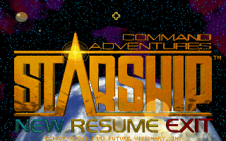 Command Adventures: Starship (DOS) screenshot: Title Screen