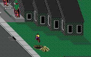 Paperboy 2 (DOS) screenshot: Yes! I didn't threw that one through a window...