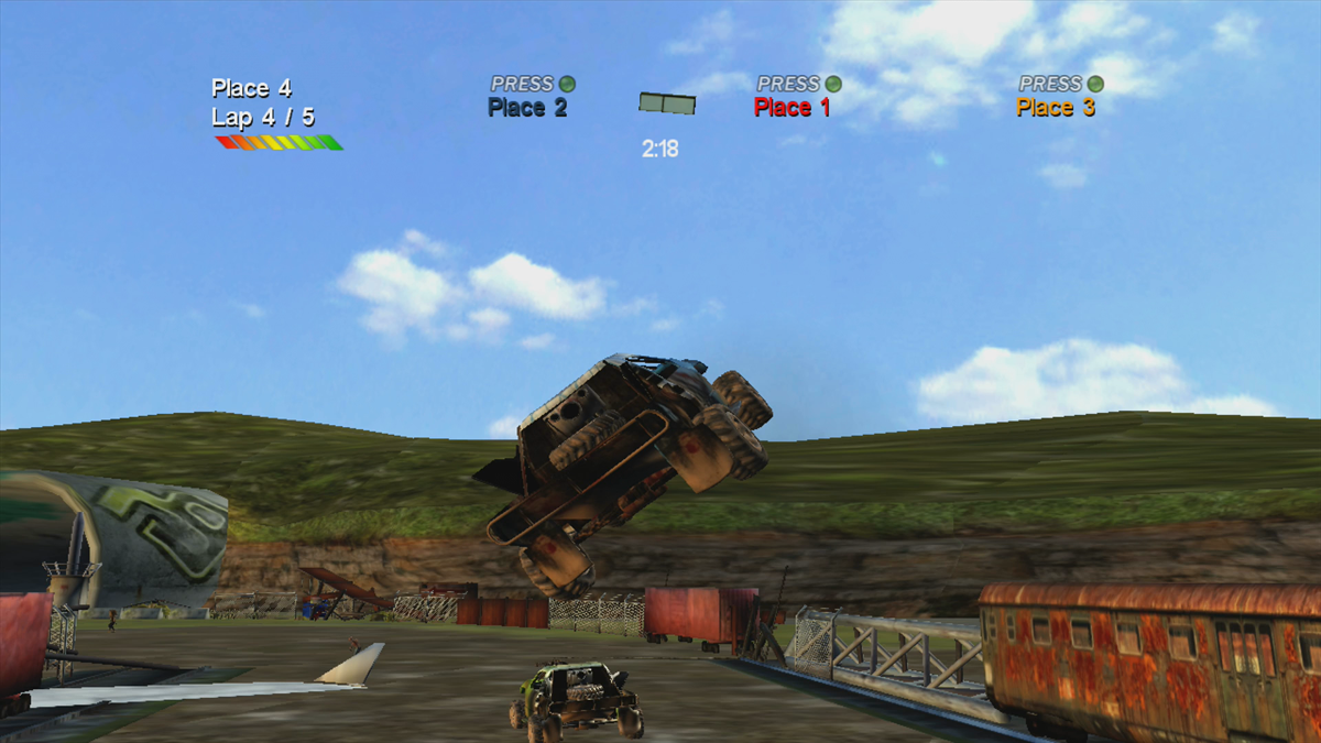 Zombie Racer (Xbox 360) screenshot: Using a ramp (Trial version)