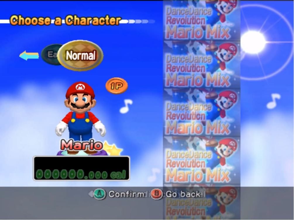 Dance Dance Revolution: Mario Mix (GameCube) screenshot: Difficulty Select