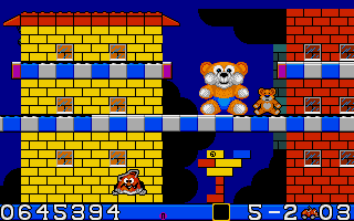 CarVup (Amiga) screenshot: Toy world - even toys can be dangerous and steal your life