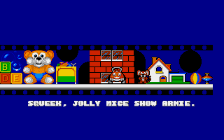 CarVup (Amiga) screenshot: Toy world complete - a mouse is rescued