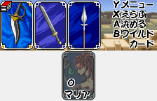 Wild Card (WonderSwan Color) screenshot: Buying weapons... which are cards, of course