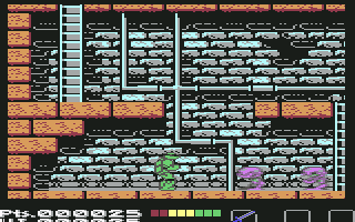 Teenage Mutant Ninja Turtles (Commodore 64) screenshot: In sewer (European version)