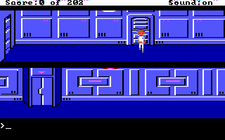 Space Quest: Chapter I - The Sarien Encounter (DOS) screenshot: The beginning...