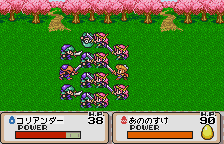 Hanjuku Eiyū: Aa Sekai Yo Hanjuku Nare (WonderSwan Color) screenshot: Battle begins!